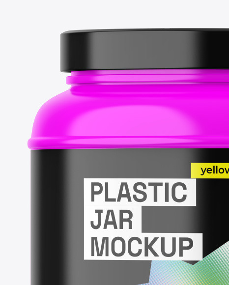 Glossy Plastic Jar Mockup