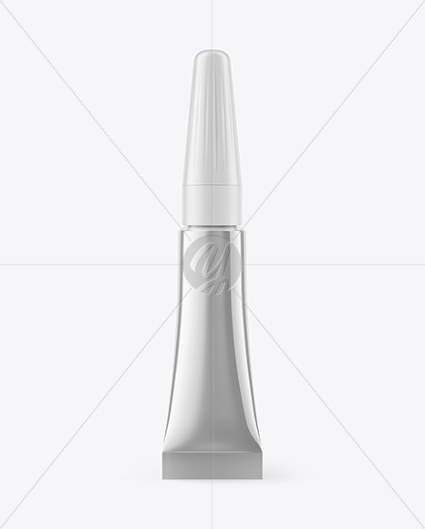 Glossy Metallic Super Glue Tube Mockup