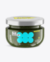 Clear Glass Jar with Pesto Sauce Mockup