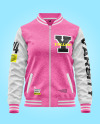 Women&#039;s Varsity Bomber Jacket Mockup