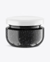 Clear Glass Jar with Black Caviar Mockup