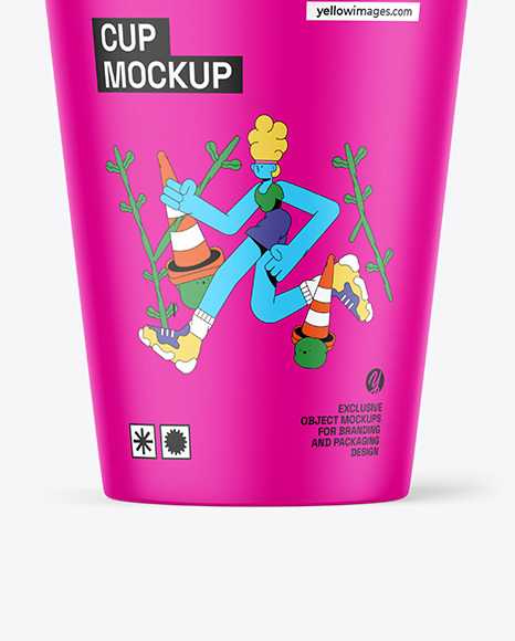 Matte Cup With Straw Mockup