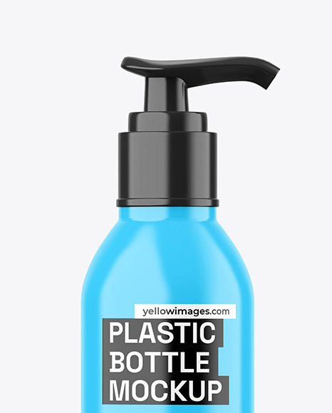 Glossy Plastic Bottle w/ Pump Mockup