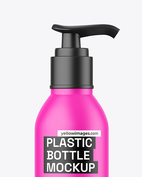 Matte Plastic Bottle w/ Pump Mockup