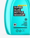 Glossy Metallic Super Glue Bottle Mockup