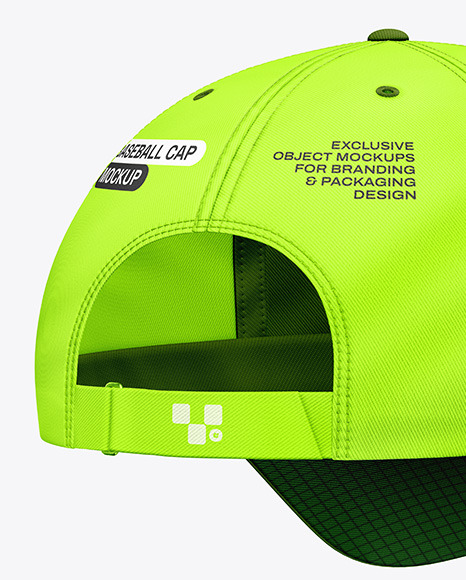 Baseball Cap Mockup - Back Half Side View