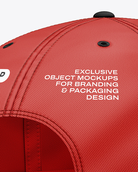 Baseball Cap Mockup - Back Half Side View