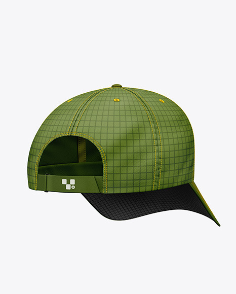 Baseball Cap Mockup - Back Half Side View