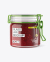 Clear Glass Jar With Raspberry Jam Mockup