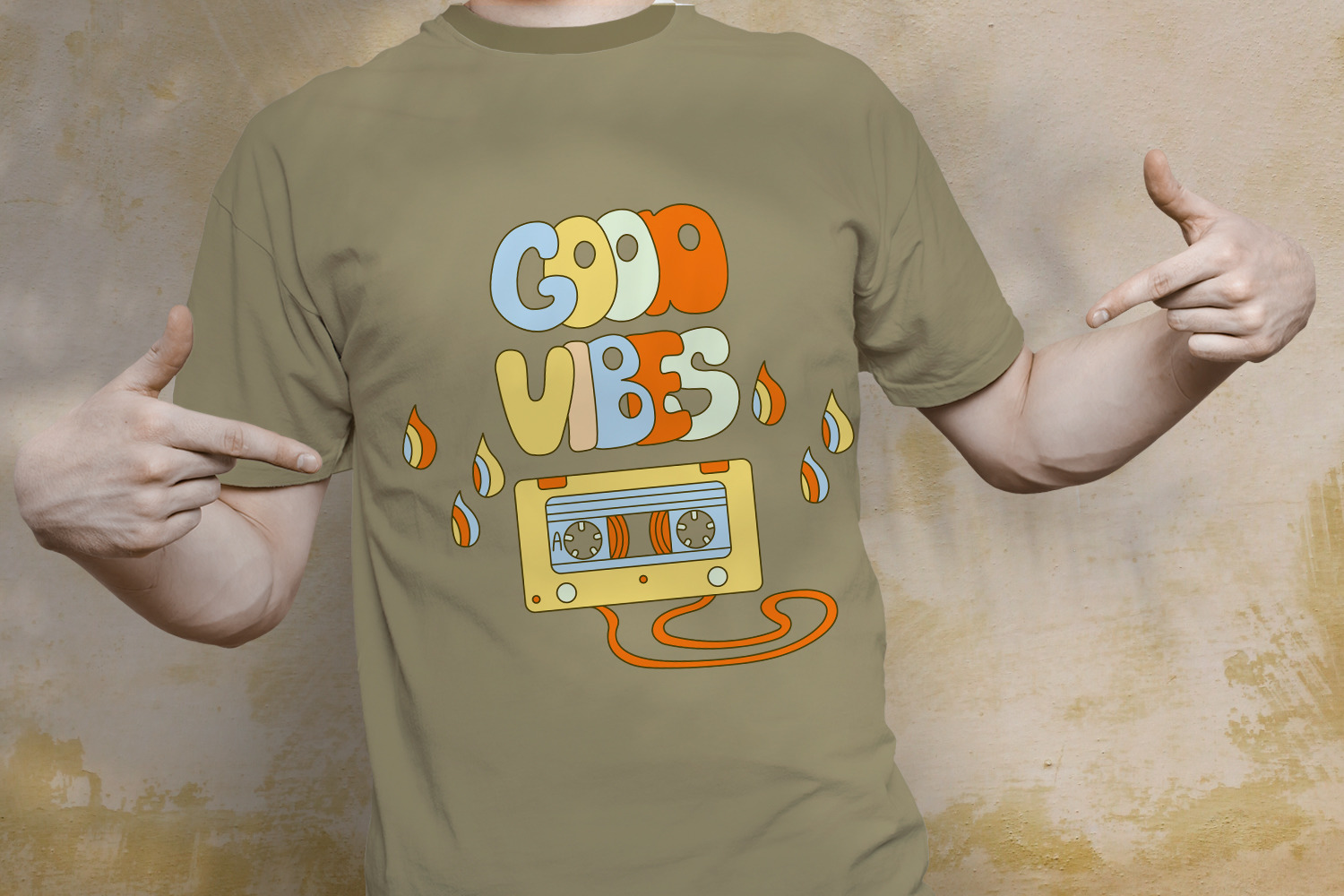 Good Vibes Retro 70s Clipart