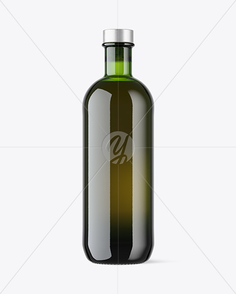 Green Glass Whisky Bottle Mockup