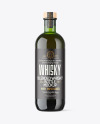 Green Glass Whisky Bottle Mockup