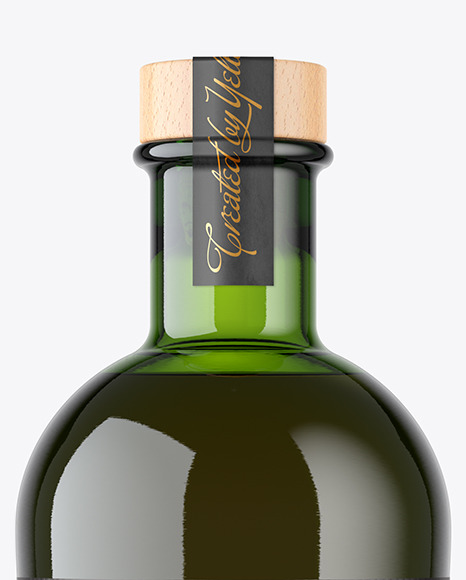 Green Glass Whisky Bottle Mockup - Free Download Images High Quality