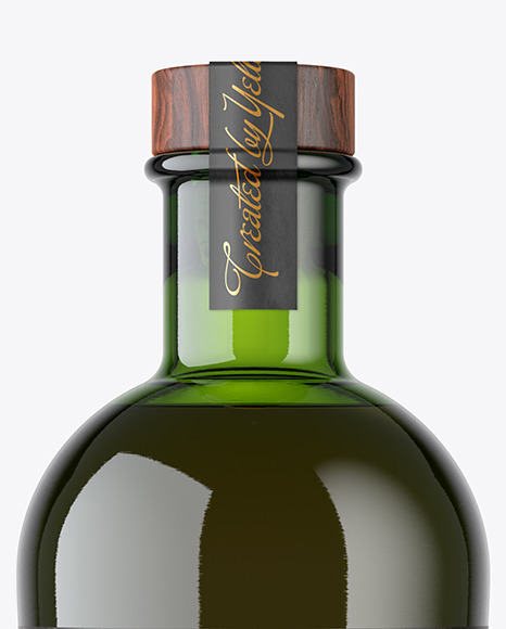 Green Glass Whisky Bottle Mockup