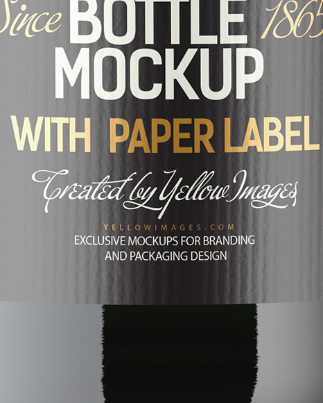 Green Glass Whisky Bottle Mockup