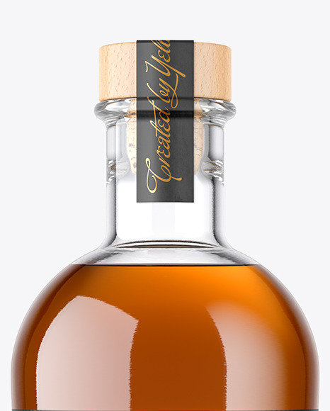 Clear Glass Whisky Bottle Mockup