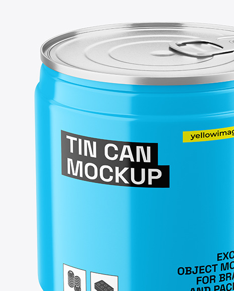 Glossy Tin Can Mockup