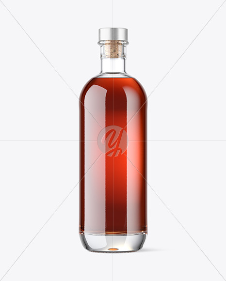 Clear Glass Cognac Bottle Mockup