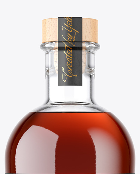 Clear Glass Cognac Bottle Mockup