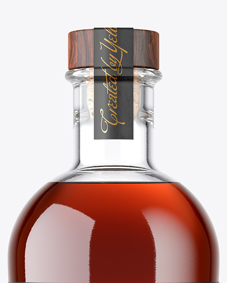 Clear Glass Cognac Bottle Mockup