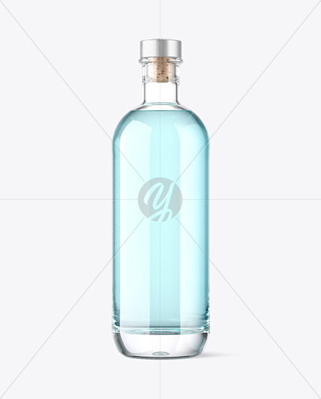 Clear Glass Liquor Bottle Mockup