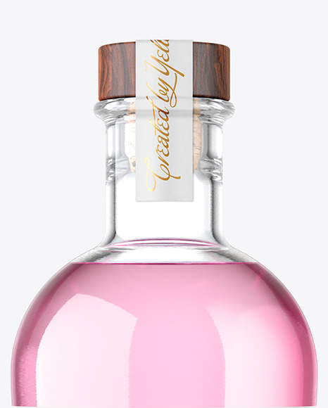 Clear Glass Liquor Bottle Mockup