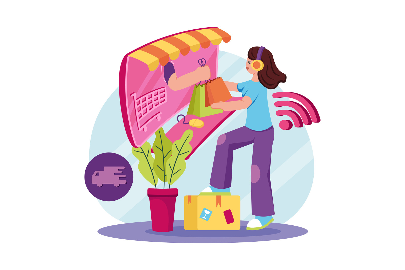 M708_Online Shopping Illustration Pack