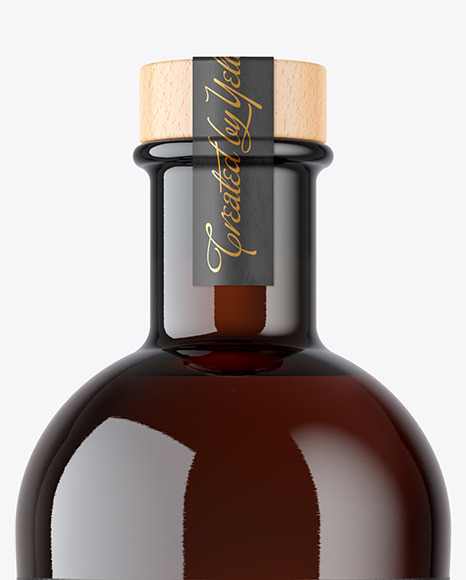 Amber Glass Vodka Bottle Mockup Amber Glass Vodka Bottle Mockup