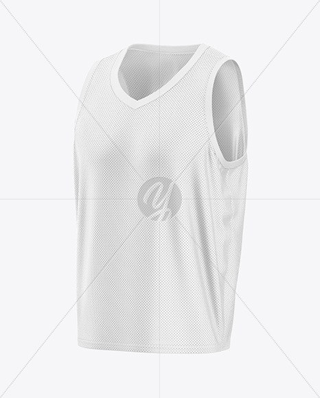 V-Neck Basketball Jersey Mockup - Half Side View