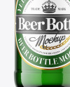 Green Glass Beer Bottle Mockup