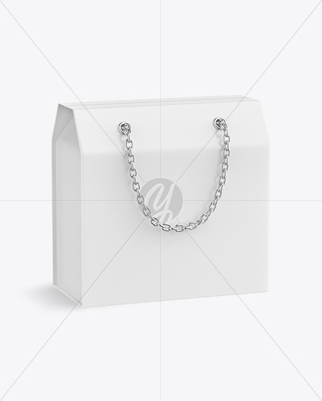 Shopping Box W/ Chain Handles Mockup