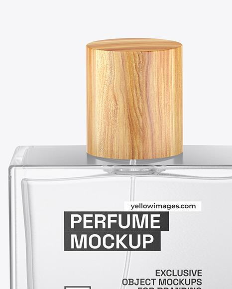 Clear Glass Perfume Bottle with Box Mockup