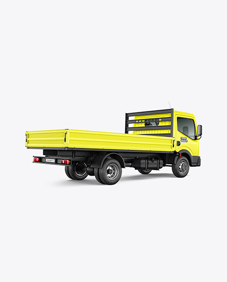 Tipper Truck Mockup - Back Half Side View