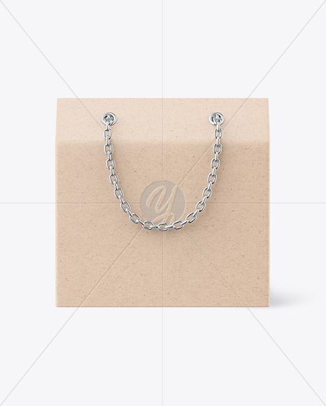 Kraft Shopping Box W/ Chain Handles Mockup