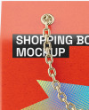 Kraft Shopping Box W/ Chain Handles Mockup