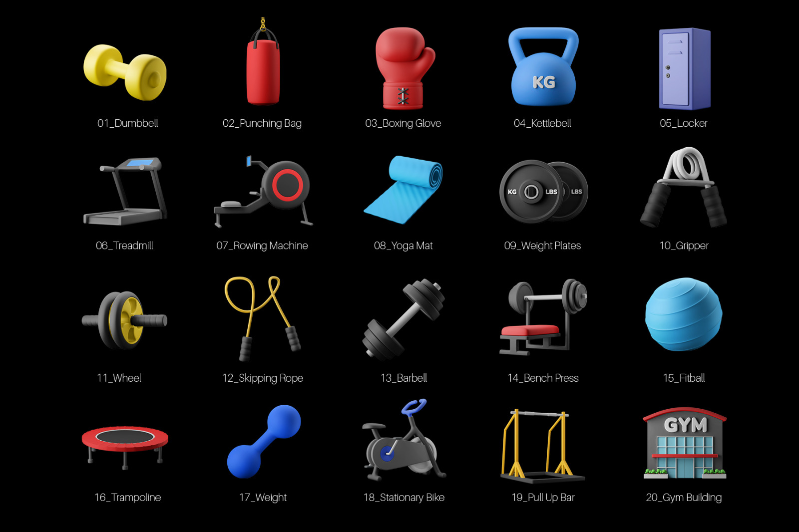 3D Icon Pack - Fitness Gym Equipment Theme