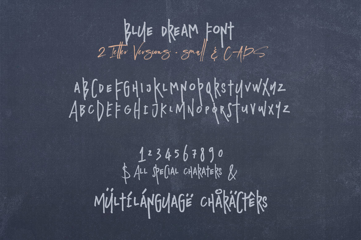 Blue Dream - Crazy Handwritten Font Blue Dream - Crazy Handwritten Font