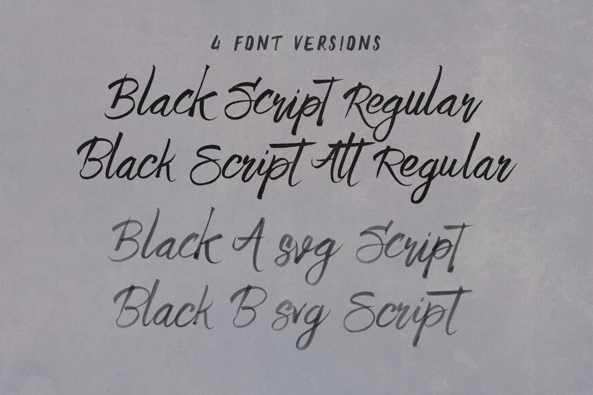 Black Script SVG Bold Brush Font