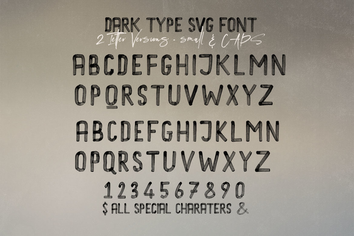 Dark Type Brush &amp; SVG Font