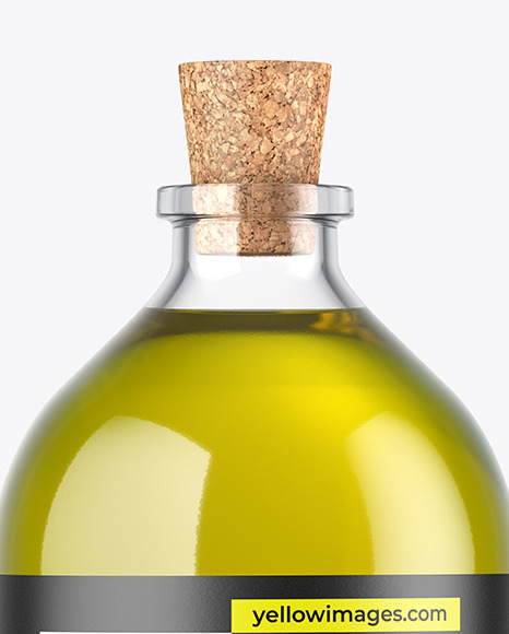 Clear Glass Olive Oil Bottle Mockup