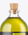 Clear Glass Olive Oil Bottle Mockup
