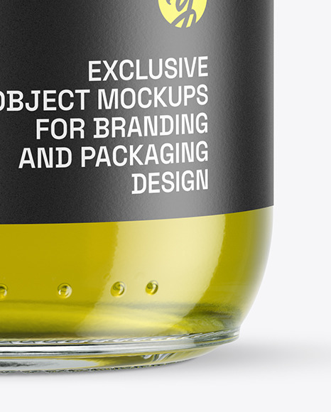 Clear Glass Olive Oil Bottle Mockup