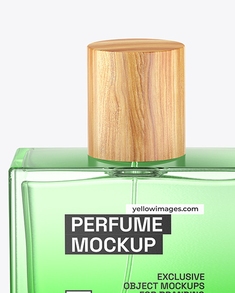 Colored Glass Perfume Bottle with Box Mockup