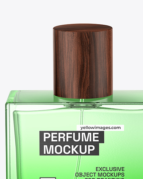 Colored Glass Perfume Bottle with Box Mockup