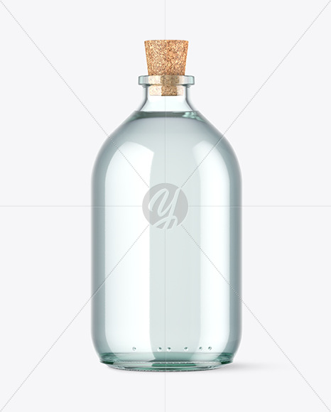 Blue Glass Bottle Mockup