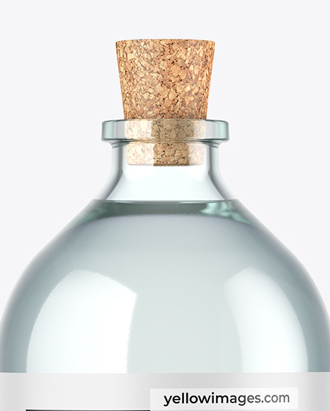 Blue Glass Bottle Mockup