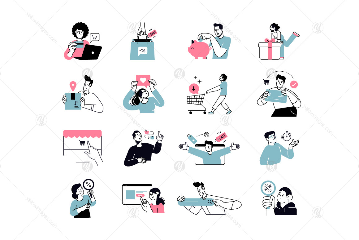 Shopping Concept Illustrations Shopping Concept Illustrations