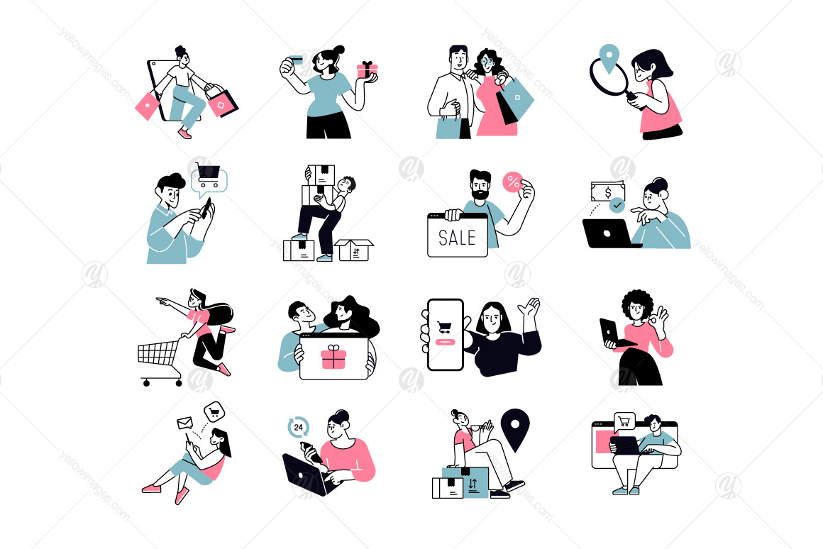 Shopping Concept Illustrations Shopping Concept Illustrations