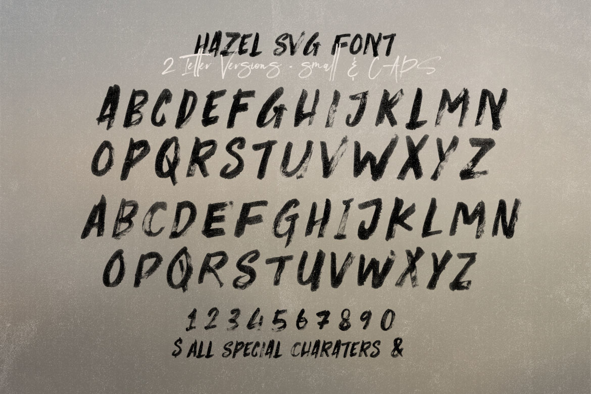 Hazel Brush &amp; SVG Font