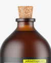 Frosted Amber Glass Bottle Mockup